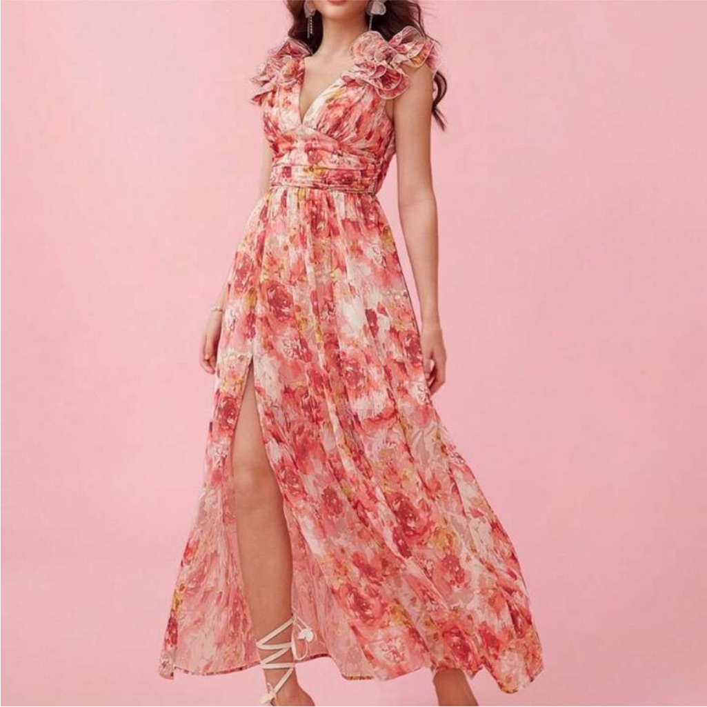 Floral A Line Maxi Dress